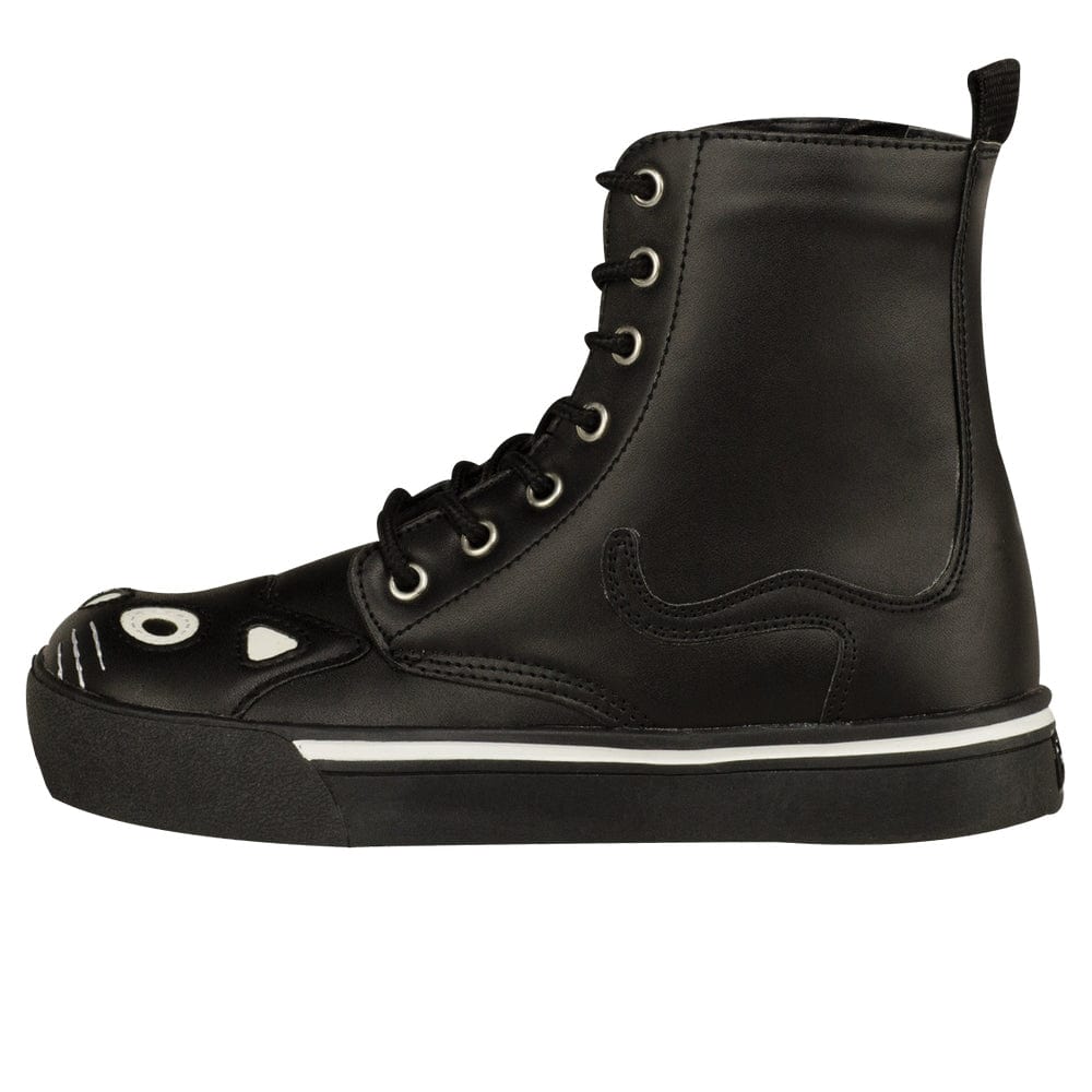 Pocket Cat Star Mark Black & White Chucky Knee High Boots main image 0