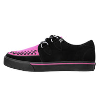Creeper Sneaker Neon Pink & Black Suede