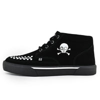 Creeper Sneaker Mid Top Skull Schwarz & Weiß Wildleder