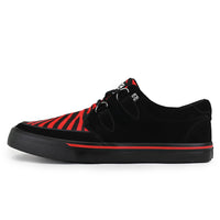 Creeper Sneaker Black & Red Zebra Suede