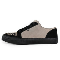 Ribbed Sole Sneaker Taupe & Black Suede