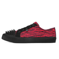Studded Shell Toe Sneaker Black Red Canvas