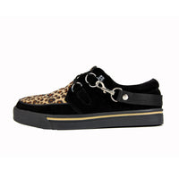 Creeper Sneaker Black & Leopard Print with Strap