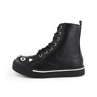 Kitty Combat Boot Schwarzes Veganes Leder