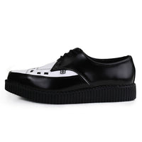 Pointed Creeper Black & White Leather