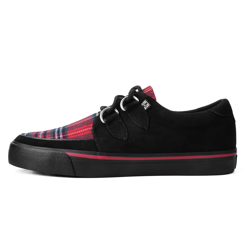 Creeper Sneaker Black Tartan Vegan Suede