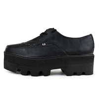 Dino Lug Pointed Creeper Piel vegana negra