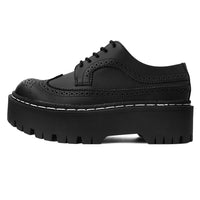 Double Decker Brogue Lace Up Black TUKskin™