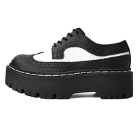 Double Decker Brogue Lace Up Black & White TUKskin™