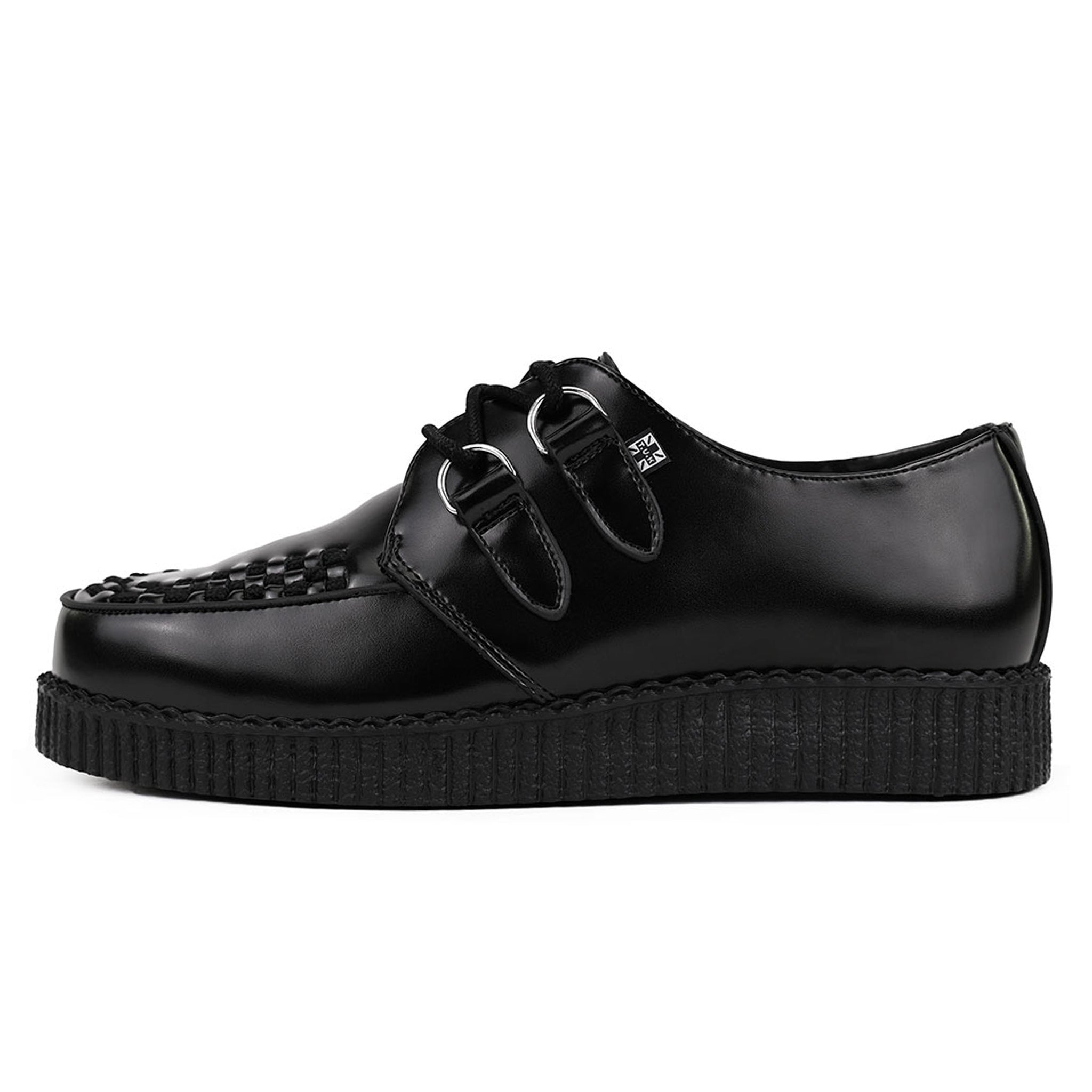 Viva Low Creeper Black Leather – T.U.K. Shoes Europe