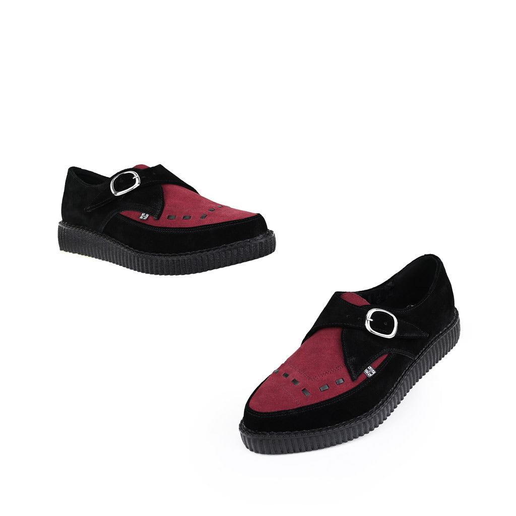 Pointed Creeper Schwarz Burgunder Wildleder