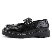 Anarchic Mary Jane Brogue Schwarzes Leder