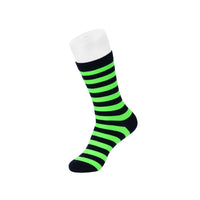 Crew Sock Black & Green Stripe Womens