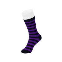Crew Sock Black & Purple Stripe Womens