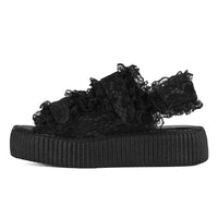 Viva High Gothic Lace Sandal Black