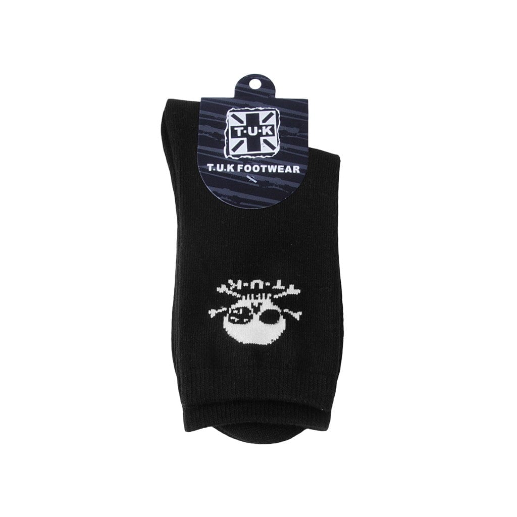 TUK Shoes T.U.K. Sock Black Skull Logo Mens