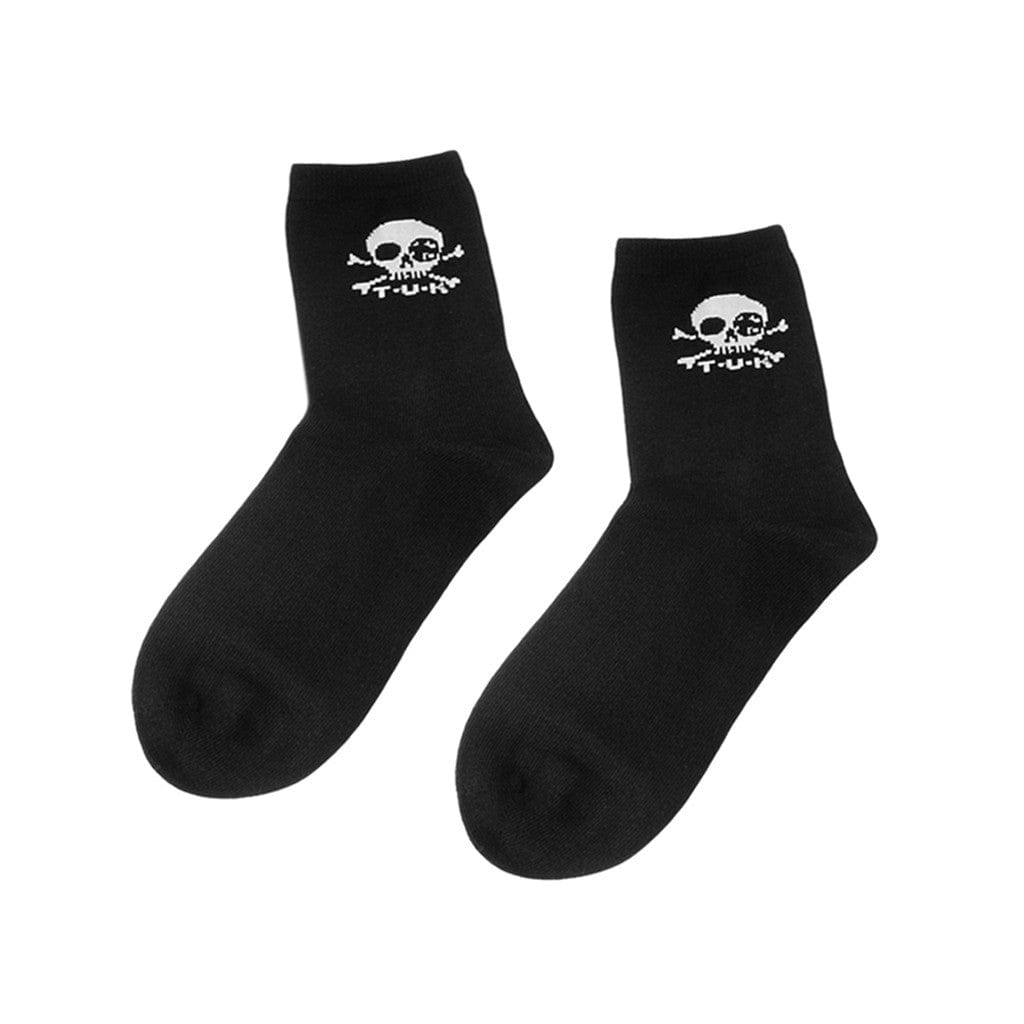 TUK Shoes T.U.K. Ankle Sock Black Skull Logo Womens