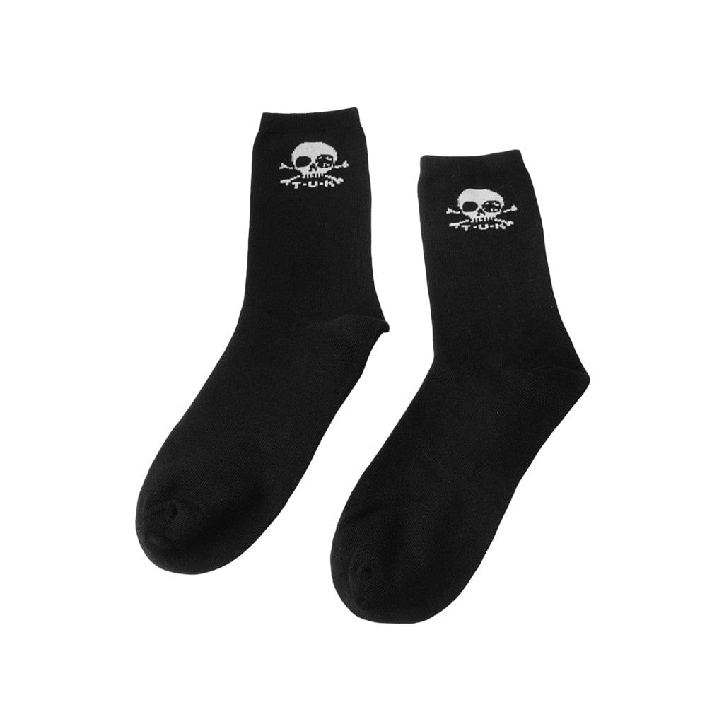 TUK Shoes T.U.K. Sock Black Skull Logo Mens