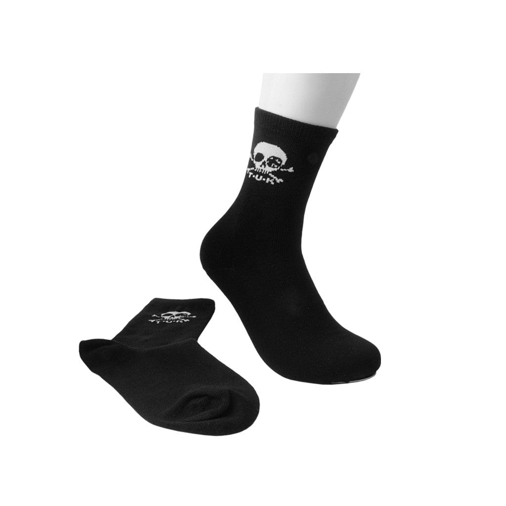 TUK Shoes T.U.K. Ankle Sock Black Skull Logo Womens