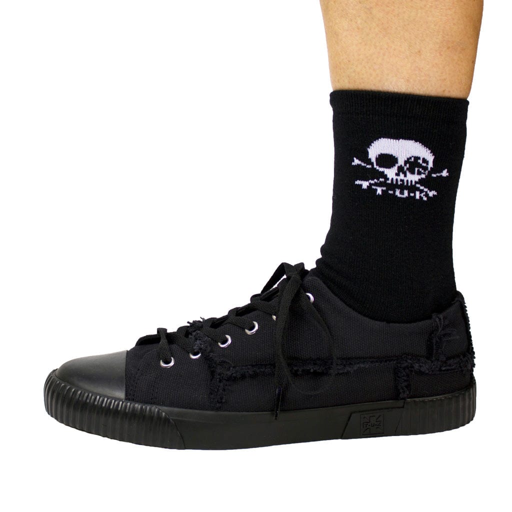TUK Shoes T.U.K. Ankle Sock Black Skull Logo Womens