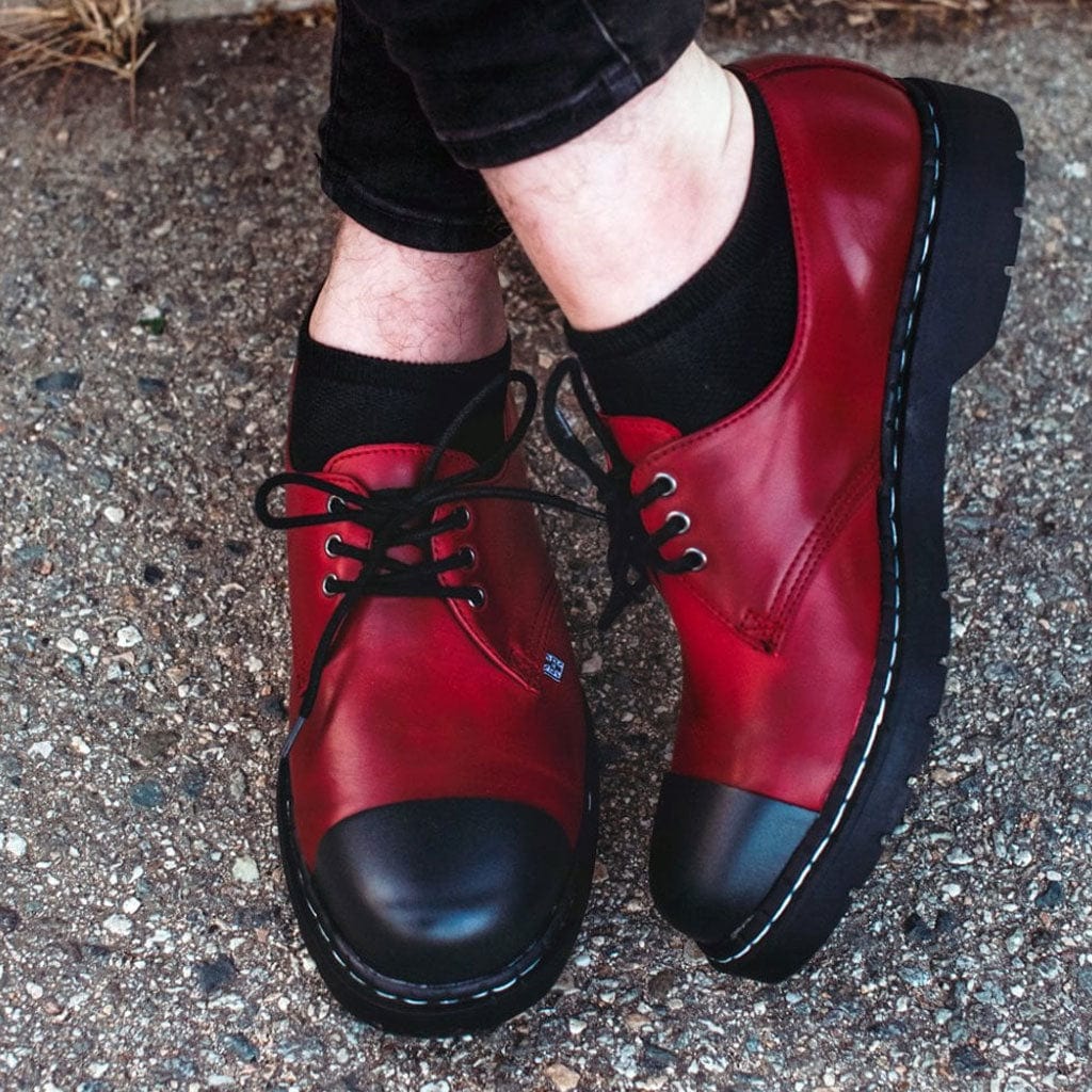 TUK Shoes 1991 Original Steel Toe Red Vegan Leather