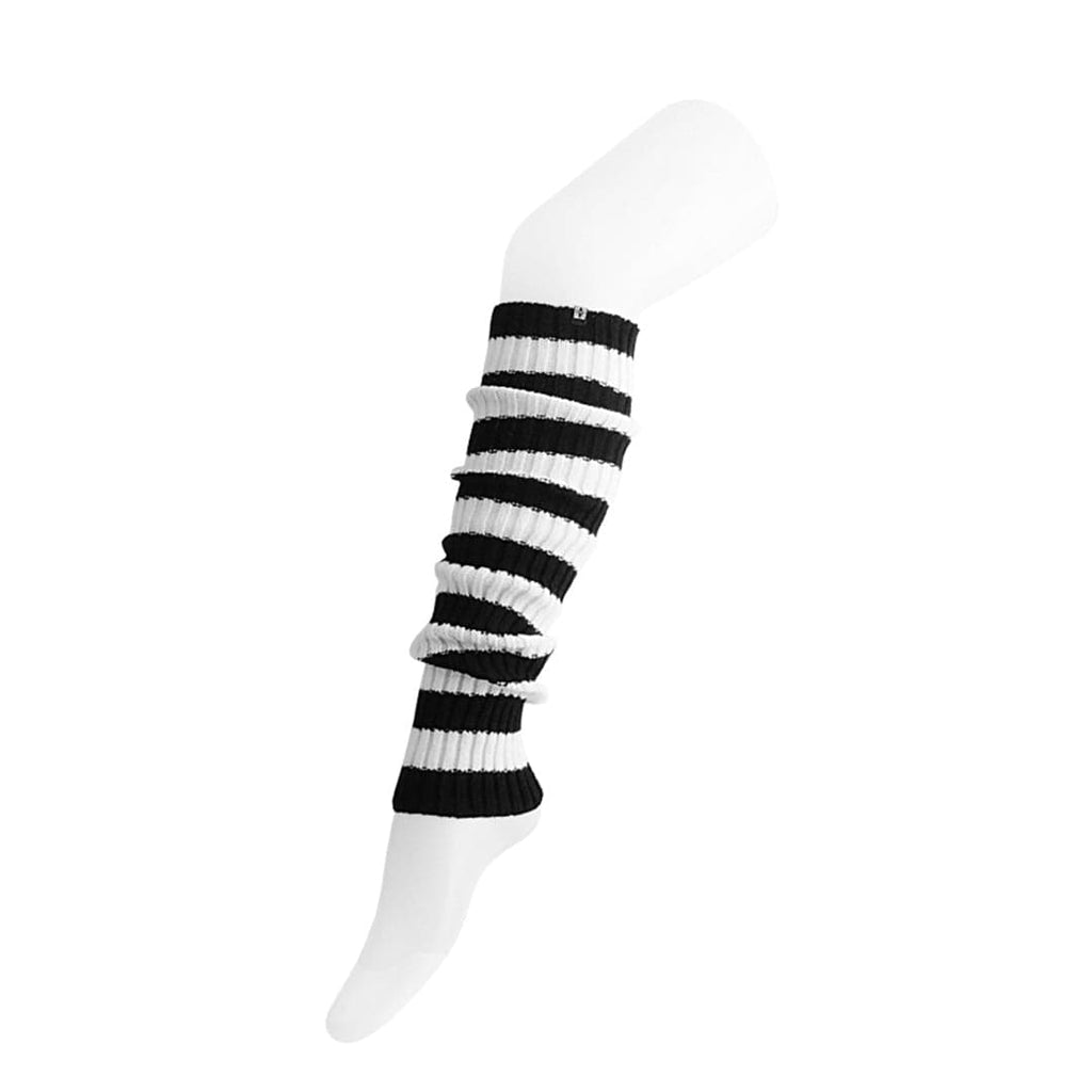 TUK Shoes Leg Warmers Black & White Stripe