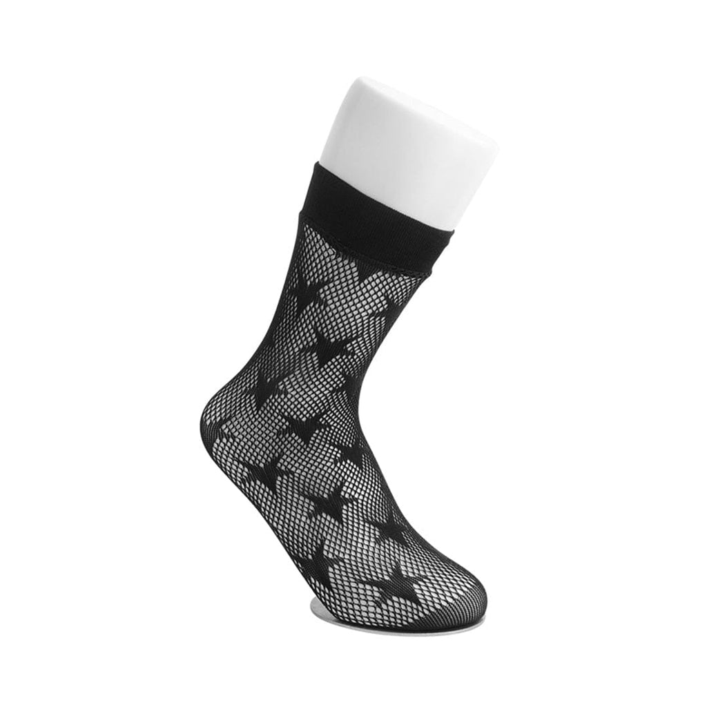 TUK Shoes Ankle Sock Black Star Mesh