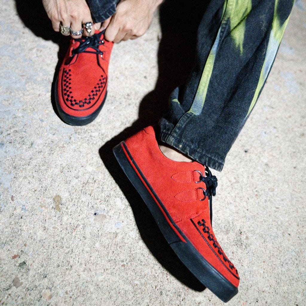 TUK Shoes Creeper Sneaker Red Suede