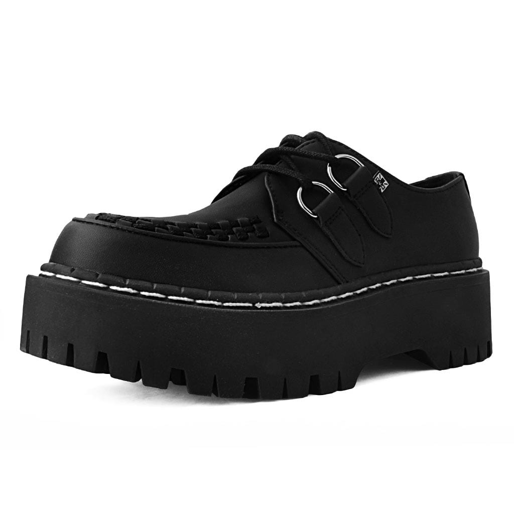 TUK Shoes Double Decker Creeper Black TUKskin