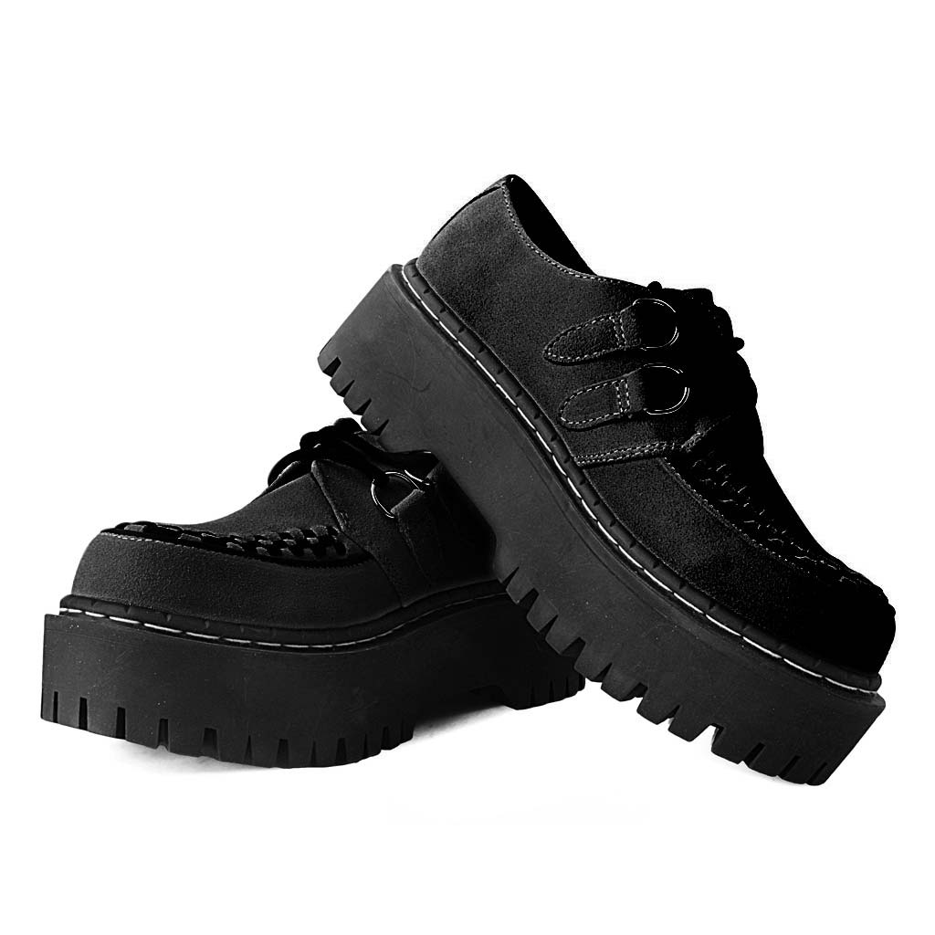 TUK Shoes Double Decker Creeper Black Suede