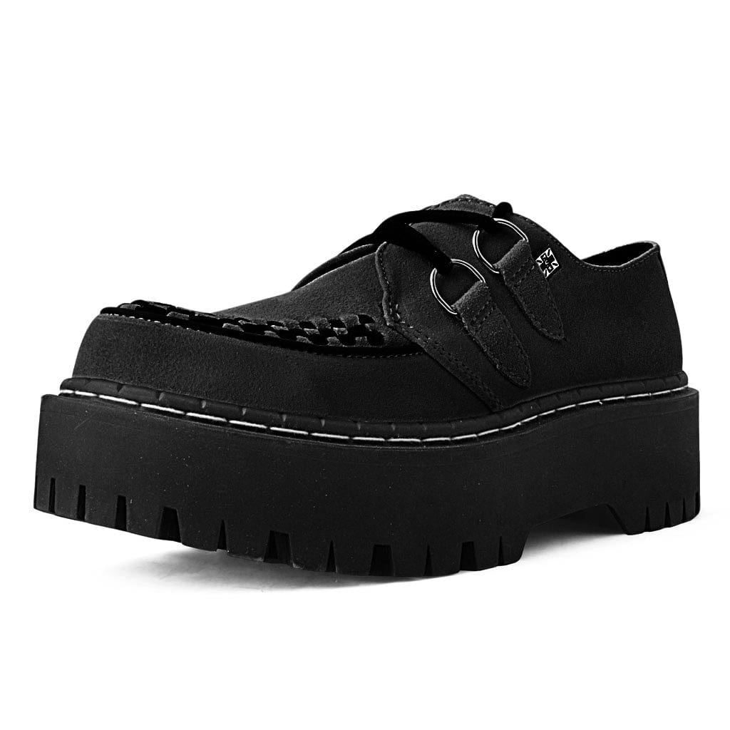 TUK Shoes Double Decker Creeper Black Suede