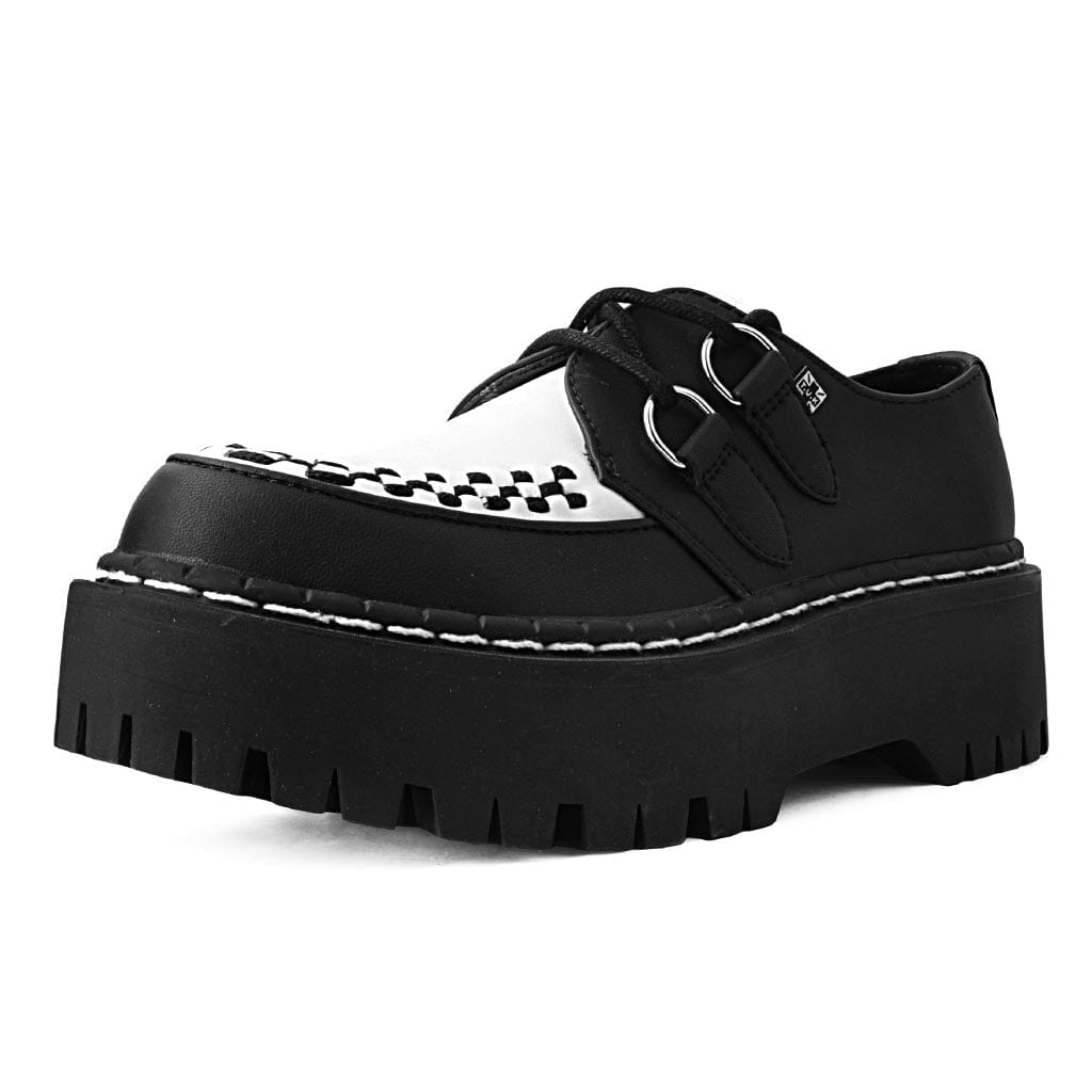 TUK Shoes Double Decker Creeper Black/White TUKskin