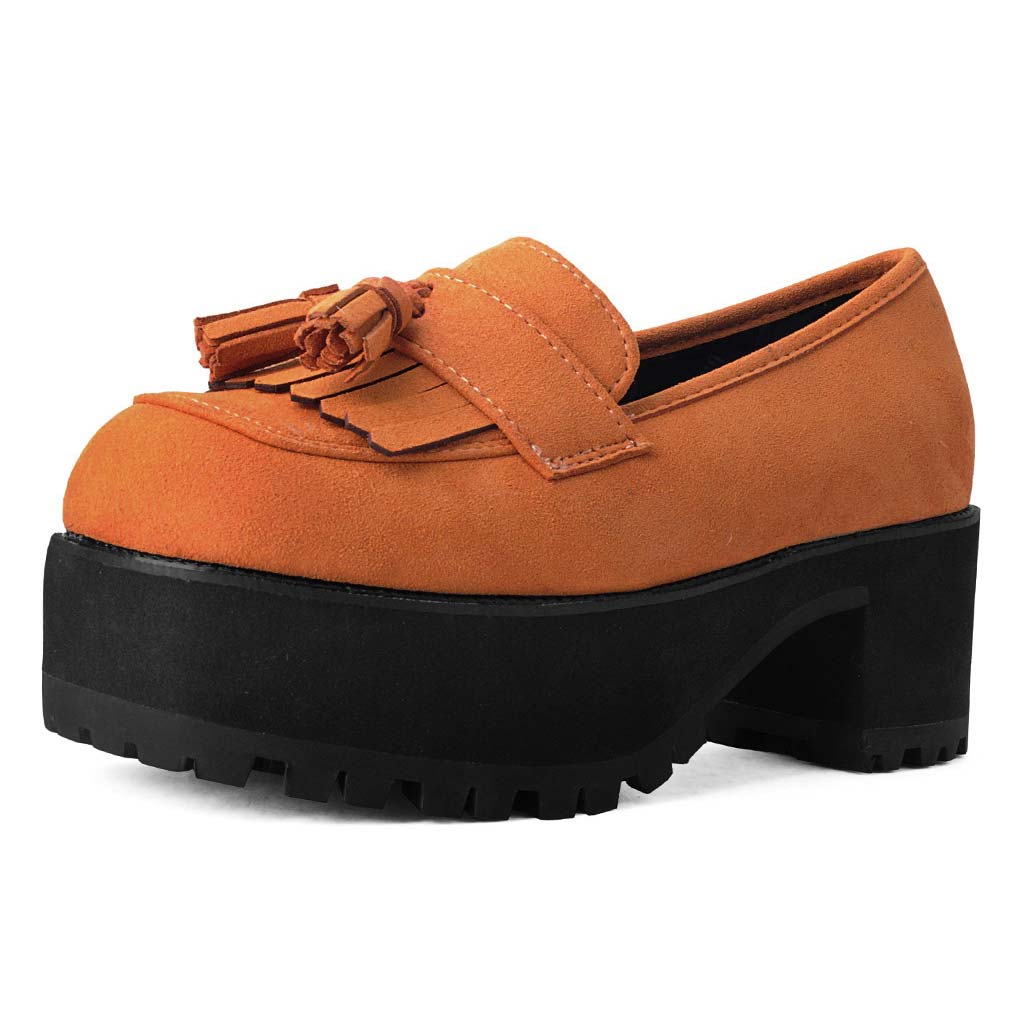 TUK Shoes Tassel Loafer Orange Suede