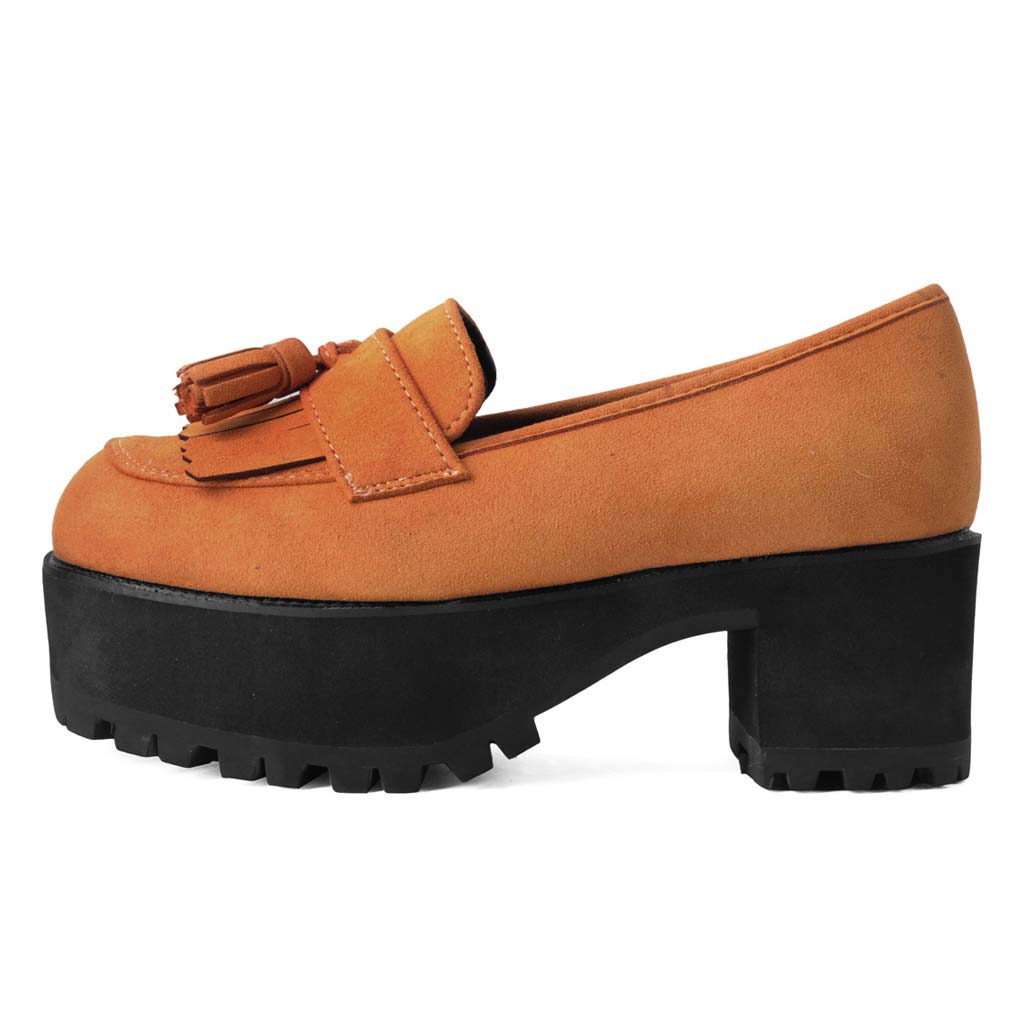 TUK Shoes Tassel Loafer Orange Suede