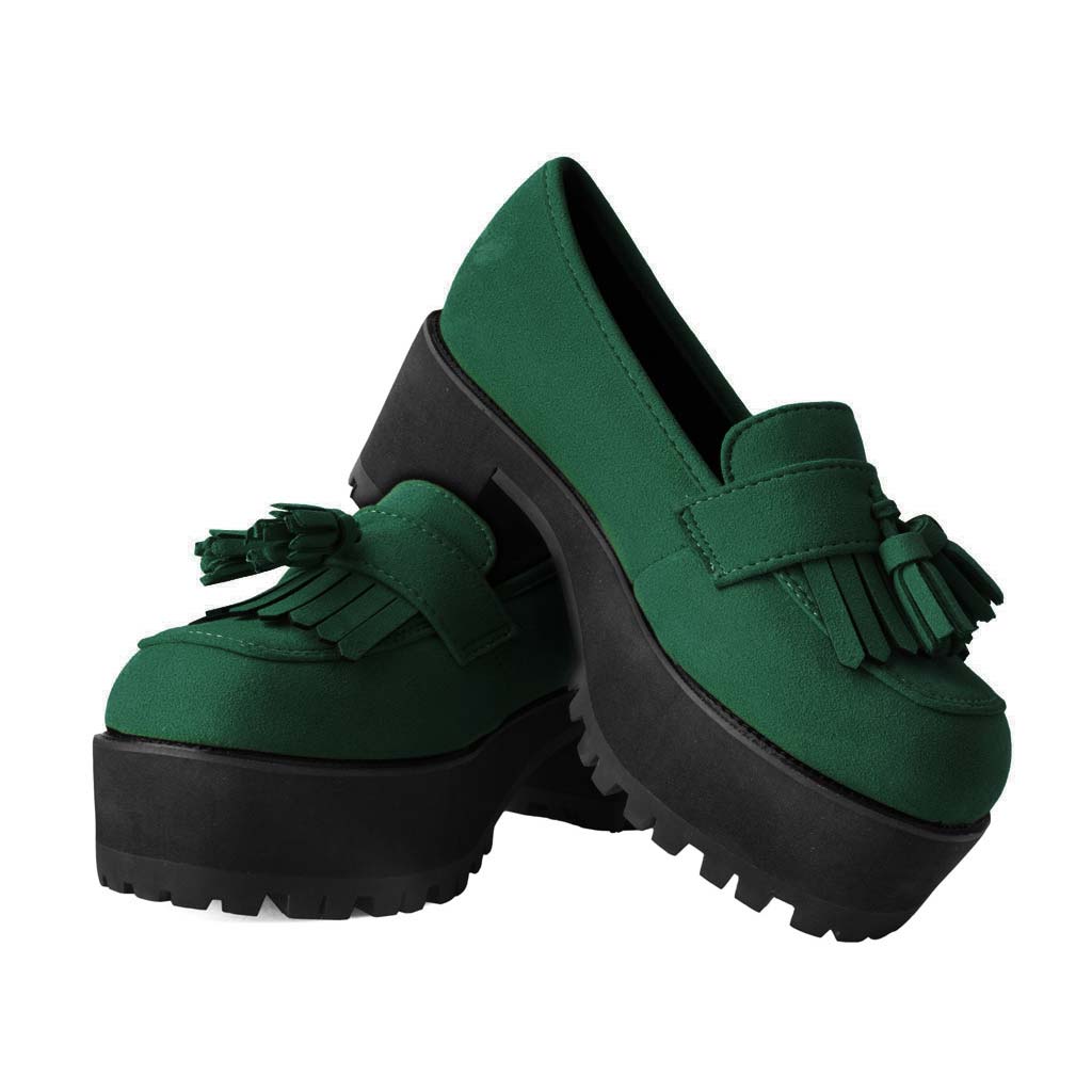 TUK Shoes Tassel Loafer Green Suede