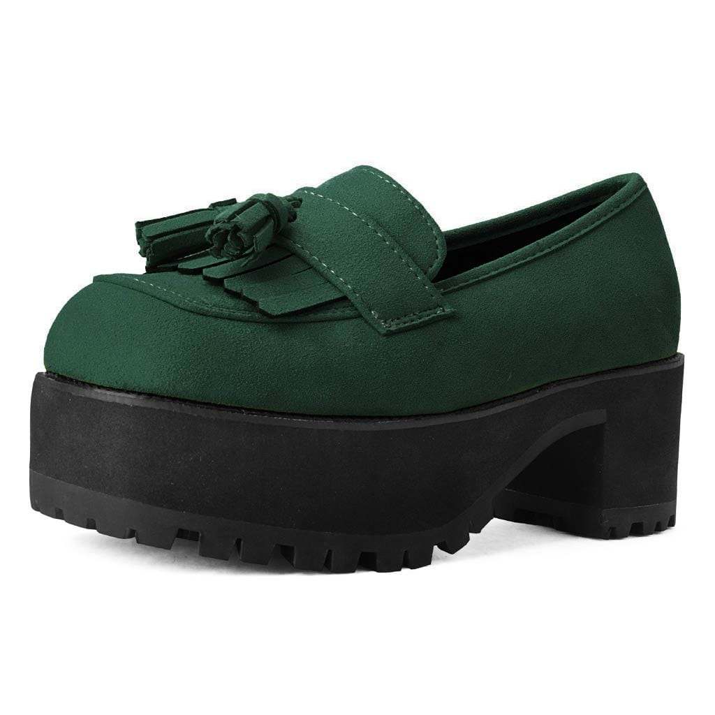 TUK Shoes Tassel Loafer Green Suede