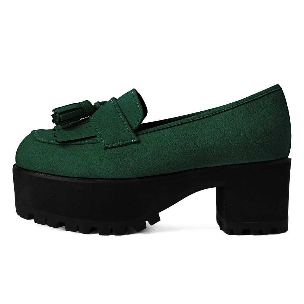 TUK Shoes Tassel Loafer Green Suede