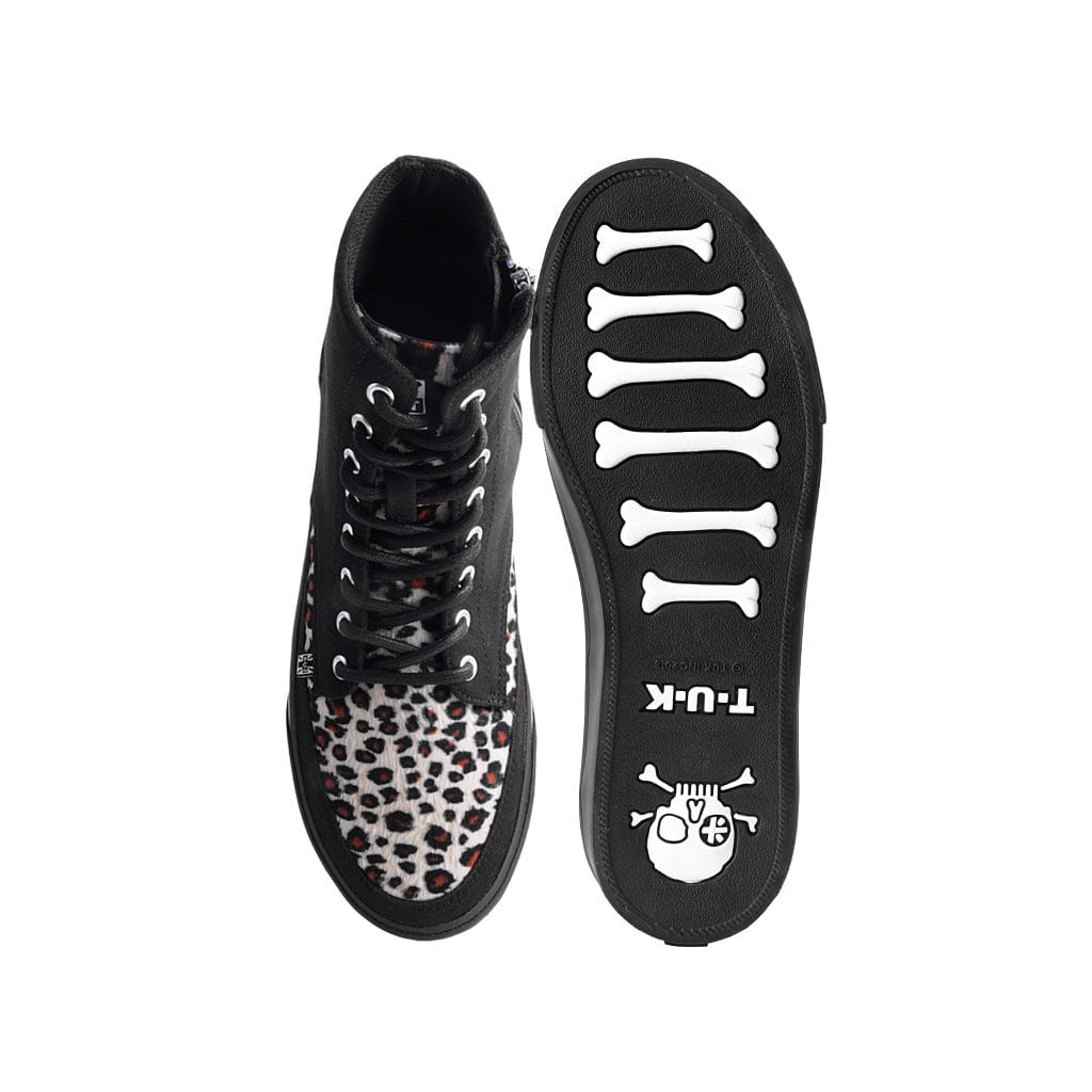 TUK Shoes Creeper Sneaker Hi Top Black/Leopard Canvas