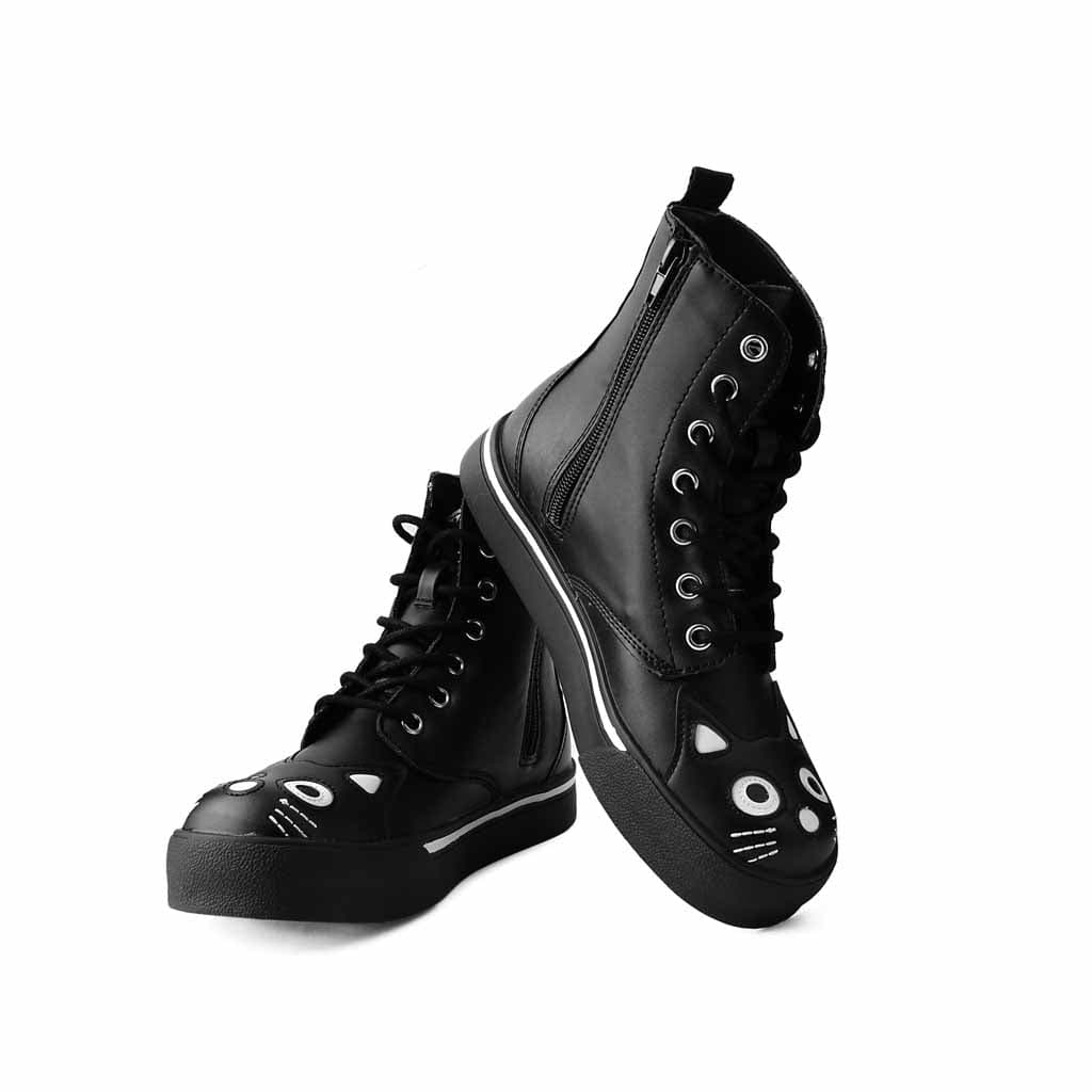 TUK Shoes Kitty Combat Boot Black Vegan Leather