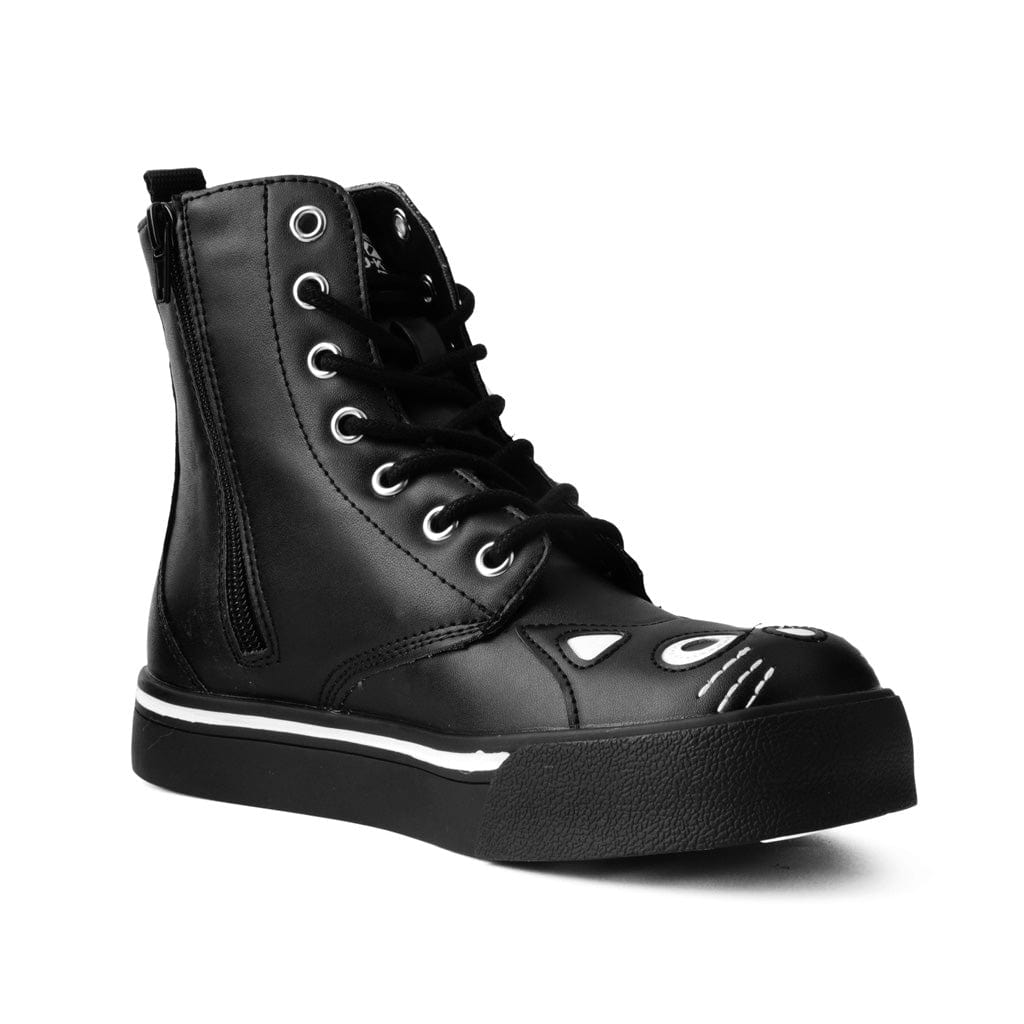 TUK Shoes Kitty Combat Boot Black Vegan Leather