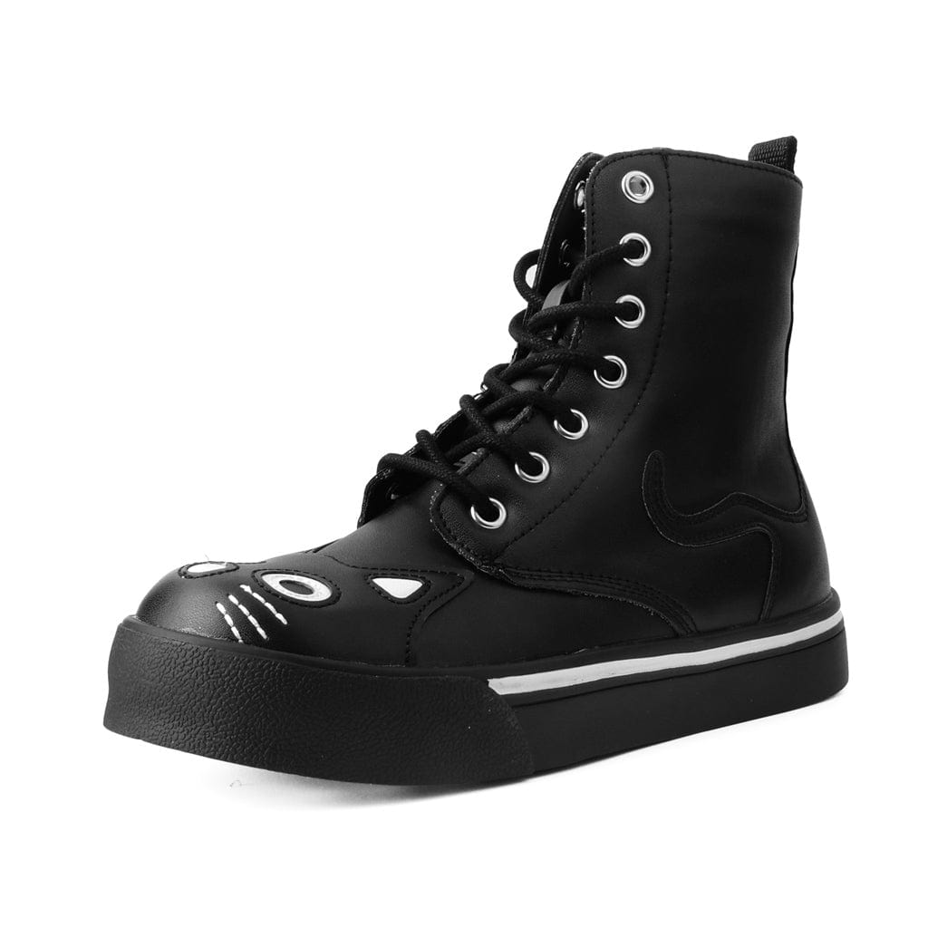 TUK Shoes Kitty Combat Boot Black Vegan Leather