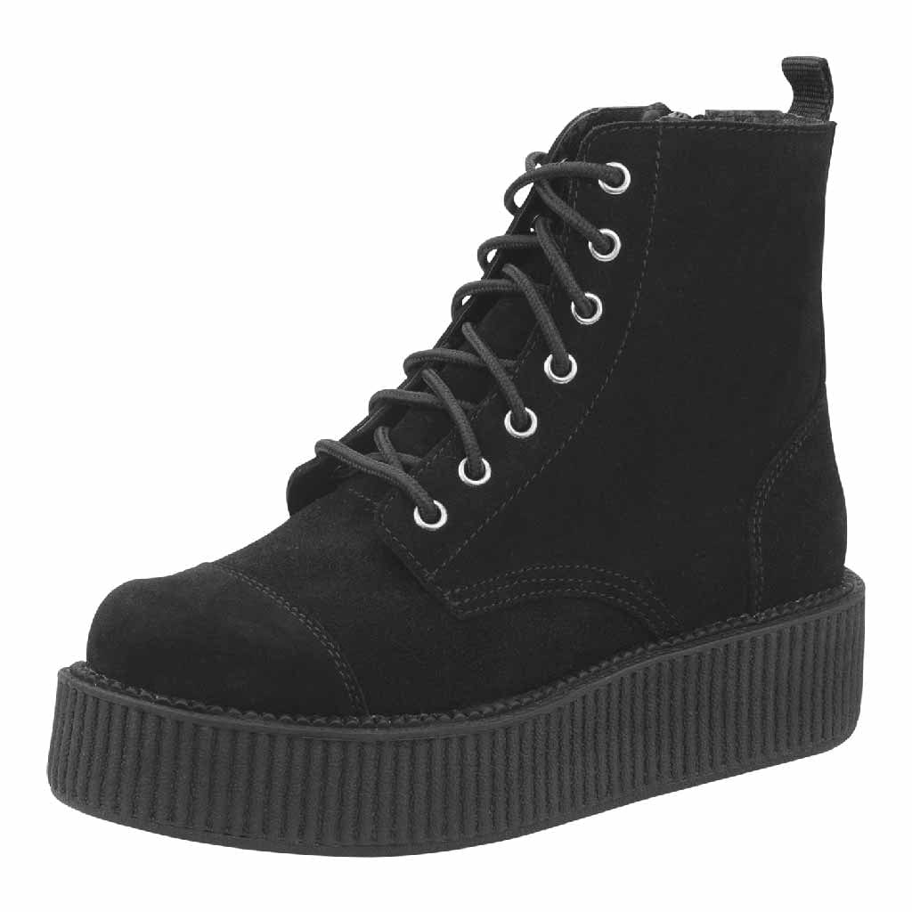 TUK Shoes Viva Mondo Creeper Boot Black Suede