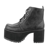 Nosebleed Boot Distressed Black Faux Leather