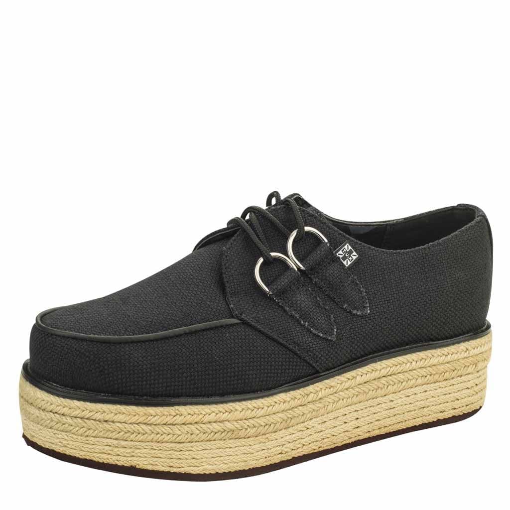 TUK Shoes Yo Creeper Black Canvas Jute Wrap