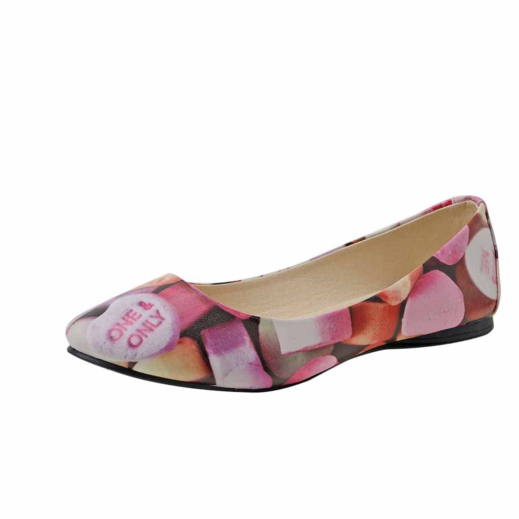 TUK Shoes Flats Candy Hearts Print Vegan
