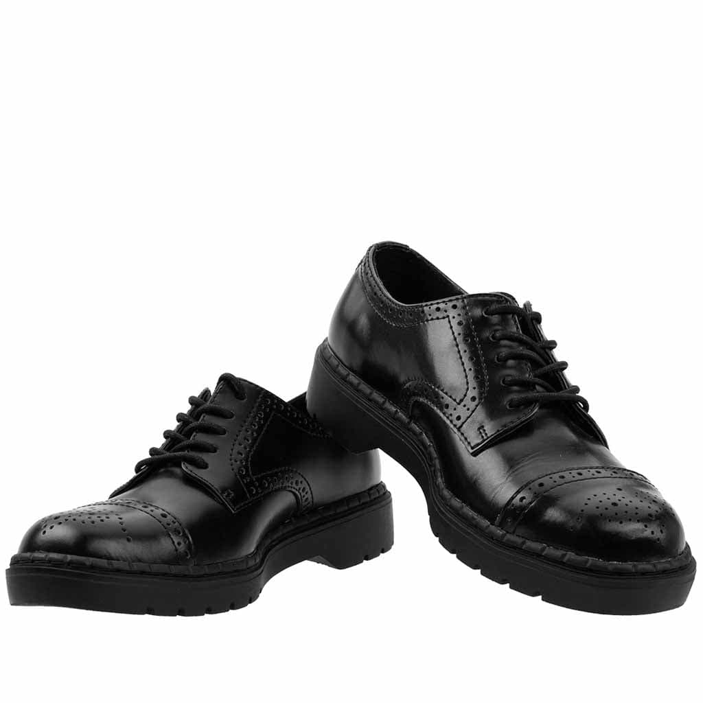 TUK Shoes Argyl Derby Shoe Black Leather