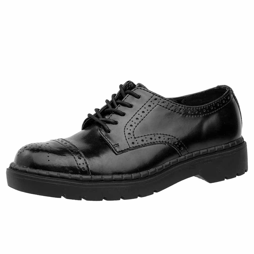 TUK Shoes Argyl Derby Shoe Black Leather