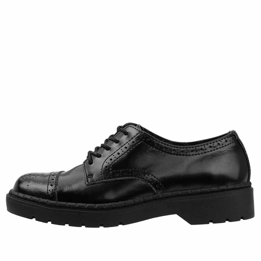 TUK Shoes Argyl Derby Shoe Black Leather