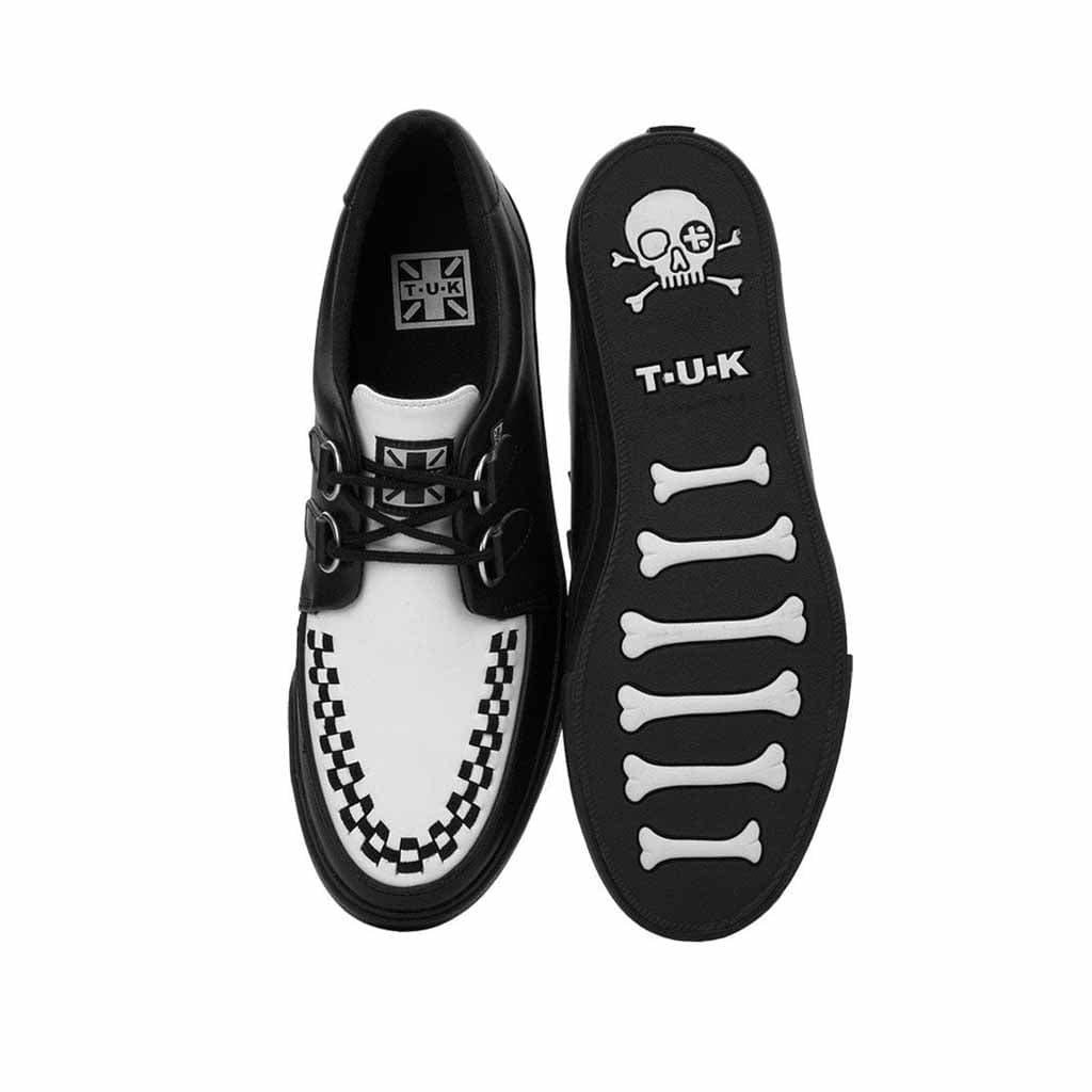 TUK Shoes Creeper Sneaker Black & White Leather