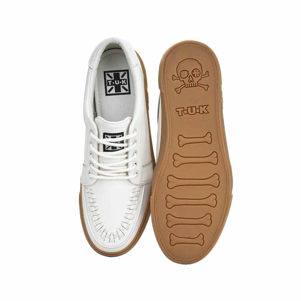 TUK Shoes VLK Creeper Sneaker White Leather Gum Sole